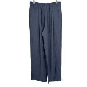 Vince Women's Navy Wide Leg Pull On Pants Size M Triacetate Elastic Waist